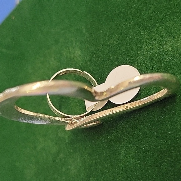 Silver Tone Heart-Shaped 2" Adjustable Ring - Picture 2 of 5